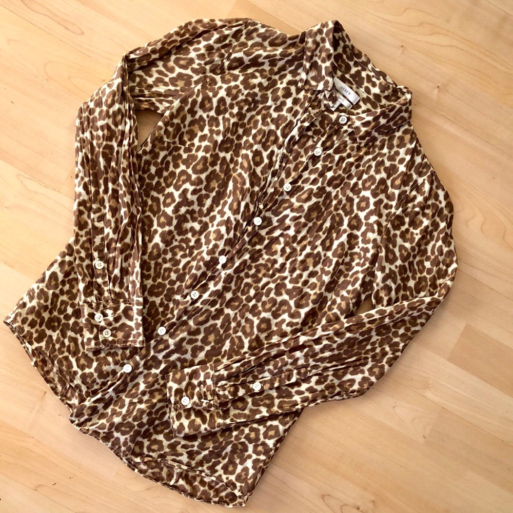 J. Crew Leopard Print Button Down Shirt